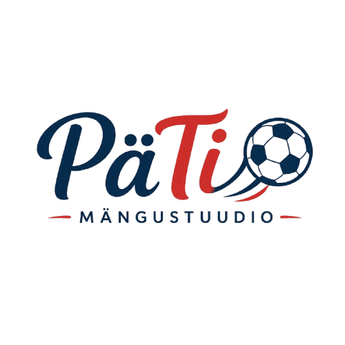 Päti Mängustuudio logo koos jalgpalli ikooniga.