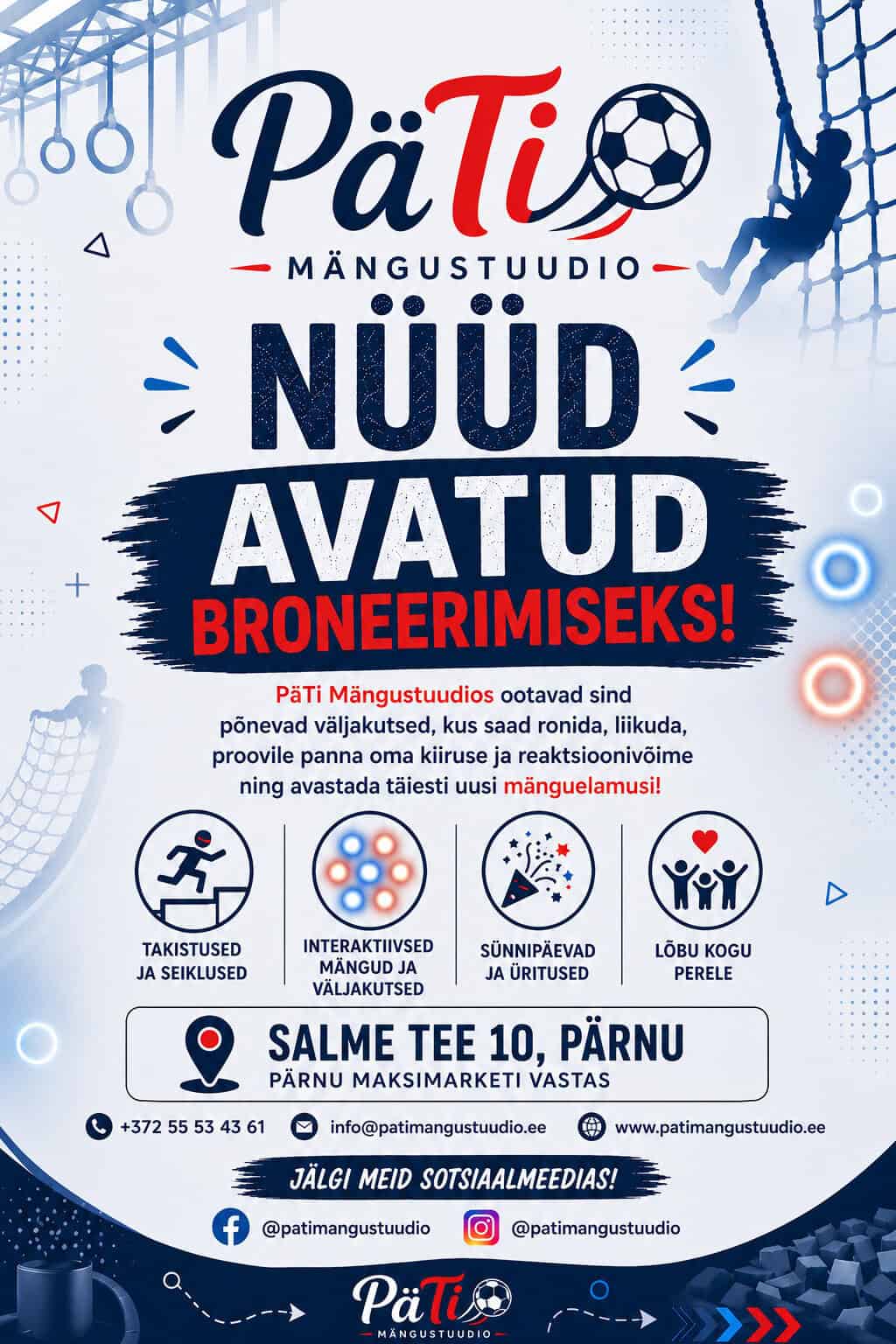 Päti mängustuudio avab uue mänguala Pärnus, pakkudes lastele turvalist ja lõbusat mängukeskkonda.